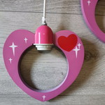 Double ceiling light with heart designs wood like new