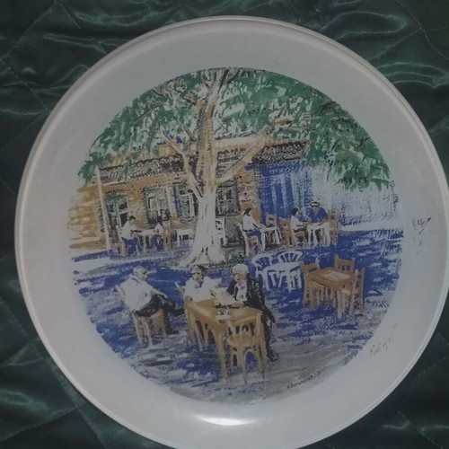 Collectible plates by Nikoleta Antonopoulou like new, Kafeneia 2009 series