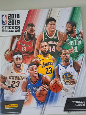 Panini NBA 2018-2019 sticker album mint condition with 17 stickers