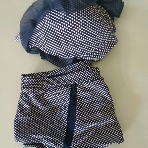 Sogno D'oro Italian swimsuit used, pin-up design with ruffles