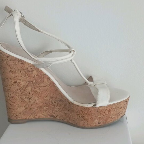 Sante leather platform like new, white, size 39