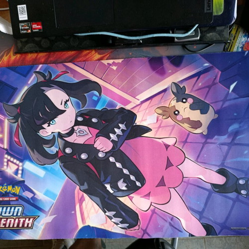 Pokemon Playmat Crown Zenith Marnie and Morpeko like new