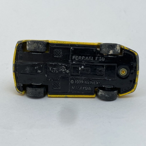 Ferrari F50 Hot Wheels toy car used, yellow, scale 1:64