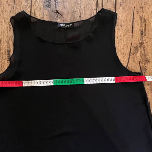 Hyper black sleeveless top like new with transparency