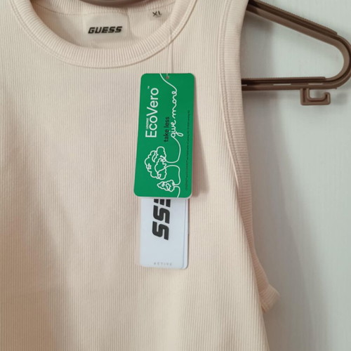Cropped tank top Guess new, cream, size XL