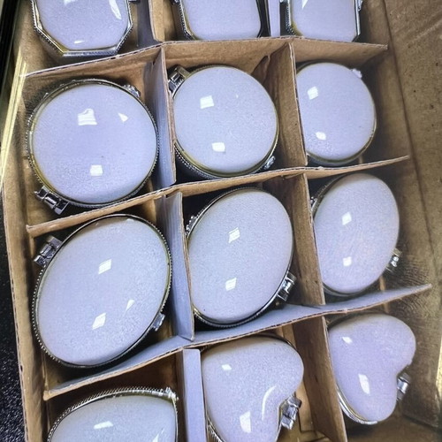 Porcelain bombonieres white silver for wedding or baptism new