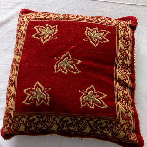 Vintage decorative pillows set of 2 used, embossed velvet, gold cord