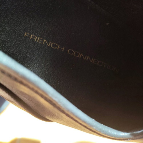 French Connection vintage black leather shoes with snake pattern never worn