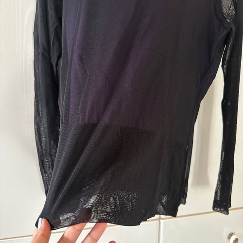 Blouse with transparency women's dark purple medium