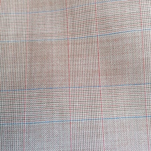 Dormeuil Optima Super 110’s wool fabric 4x1.5m striped beige red blue