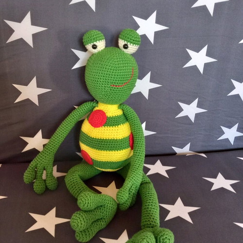 Crocheted Amigurumi Frog Doll new, 42 cm