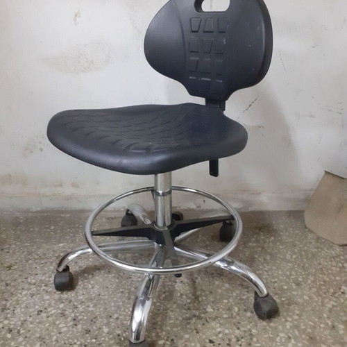 Laboratory stool used with adjustable seat and backrest