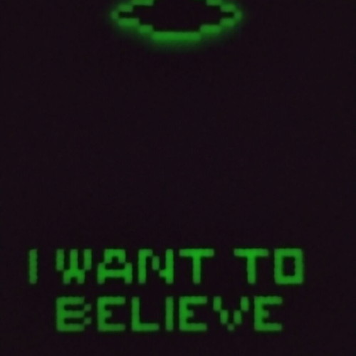 Handmade The X Files I Want To Believe poster with beads