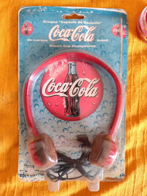 Coca Cola plastic headphones used