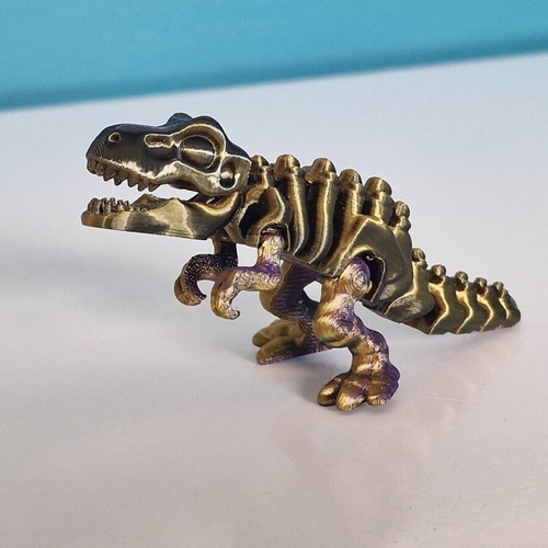 3D Printed Mini Dinosaur Flexy with Metallic Bicolor