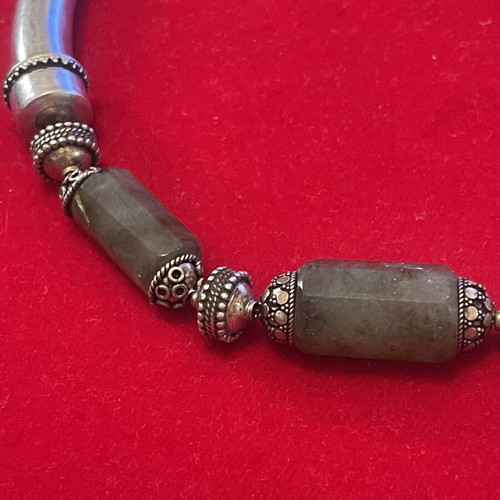 Silver 925 necklace with semi-precious stones vintage used