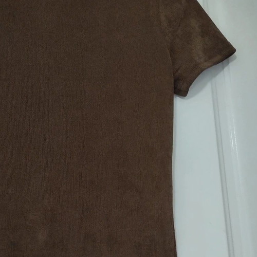 H&M ribbed cropped jersey top XS short sleeved brown, like new