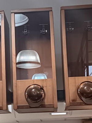 5 wooden coffee storage silos (display cases)