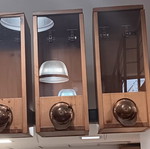 5 wooden coffee storage silos (display cases)