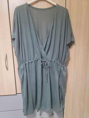 Φόρεμα παραλίας H&M σαν καινούργιο, διάφανο, λαδί