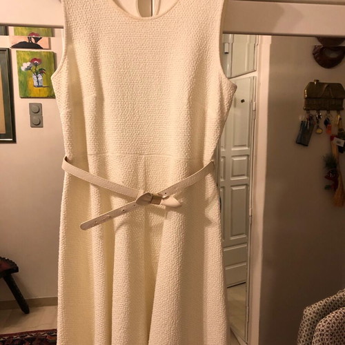 Jacket and elegant dress new, white ecru with silver thread