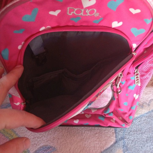 Polo Glow Girl school trolley bag used, fuchsia color