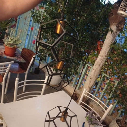 Three-light metal ceiling lamp