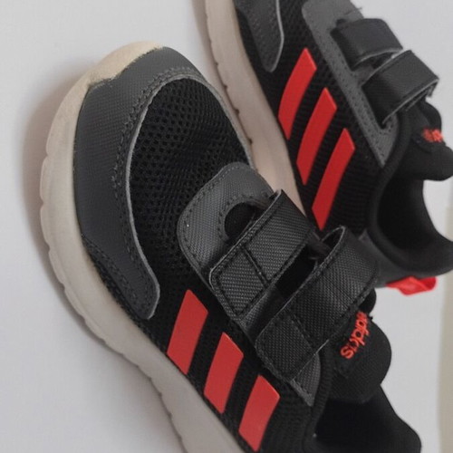 Adidas athletic shoes like new, size 27, black with orange
