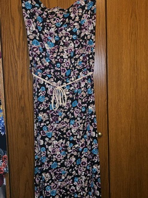 Strapless Long Floral Dress like new, multicolor