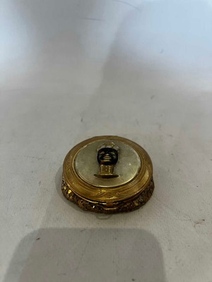 Vintage purse powder compact with mirror, used, gold tone 6cm