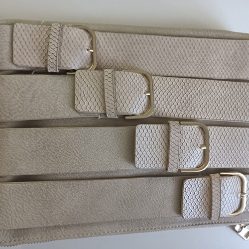 Beige shoulder or crossbody bag with two straps