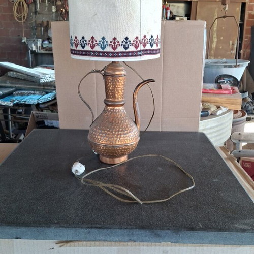 Bronze table lamp handmade, used, 49 cm height