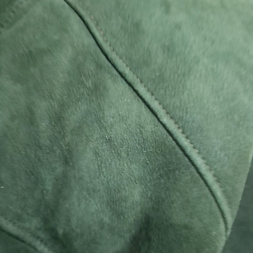 Vintage Shearling Jacket emerald like new, genuine leather and fur XXL