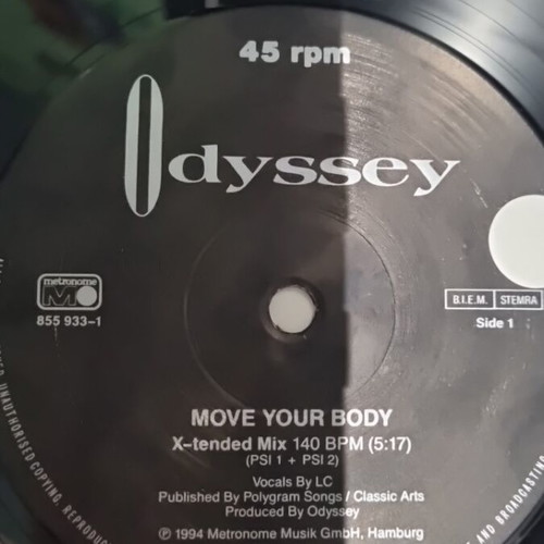 Odyssey Move Your Body vinyl used