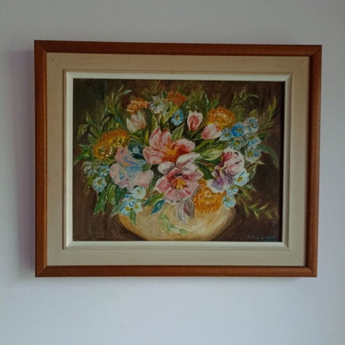Oil painting used, 46x38 cm, signed, wooden frame