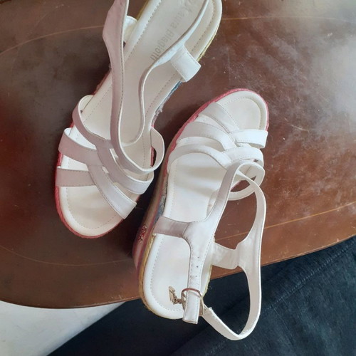 Laura Biagiotti leather colorful sandals used, size 39