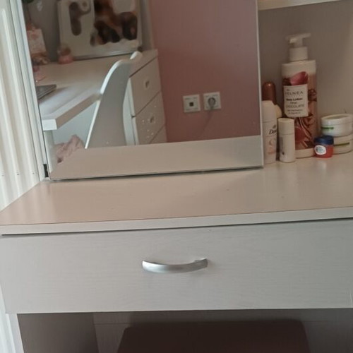 Used boudoir vanity with sliding mirror and drawer
