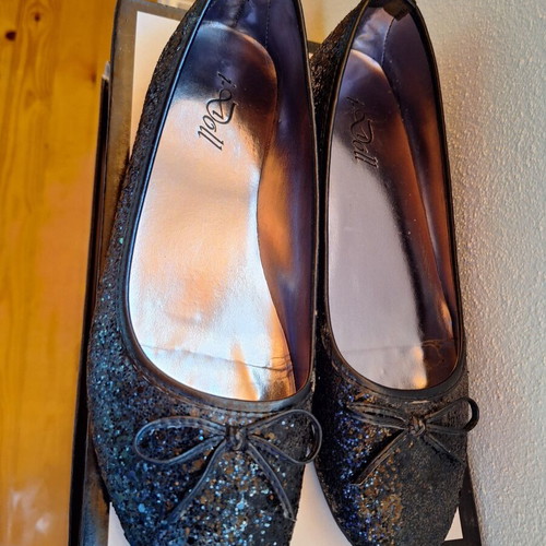 Black ballerina shoes with sequins, size 40