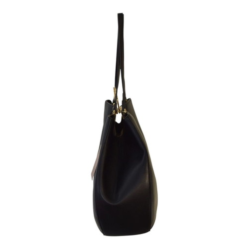 Twinset Milano Black Leather Tote Bag like new with Gold Logo