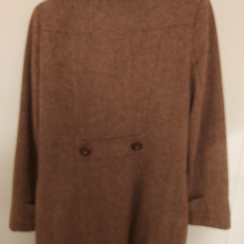 Zara coat like new, brown/white herringbone, size L