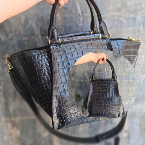 Max Mara Anita Embossed Leather Shoulder Bag like new, black