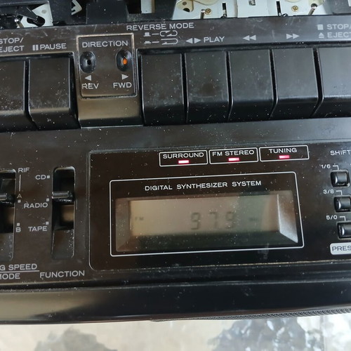 Hitachi Boombox with Dual Cassette Player, Radio and CD Player used