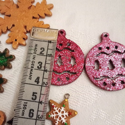 Wooden elements for charms, pack of 10 pieces, like new