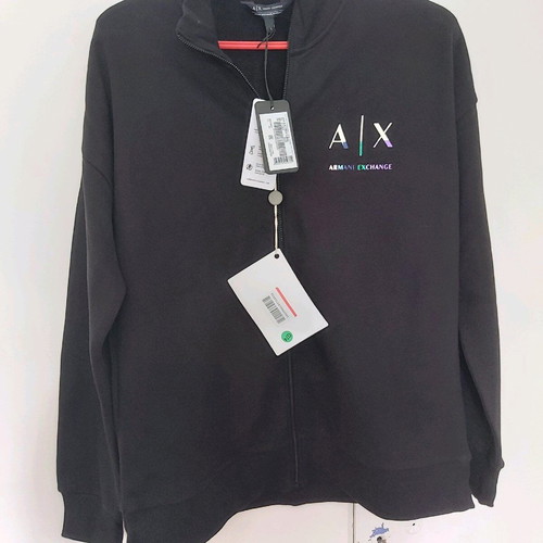 Armani Exchange sweatshirt jacket new, black, size L
