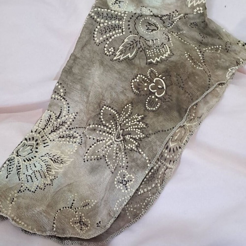 Floral Semi-Transparent Elastic Blouse khaki beige by Derpouli new