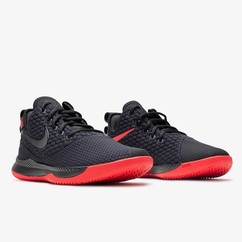 Nike LeBron Witness III athletic shoes like new, size 47, black with red sole