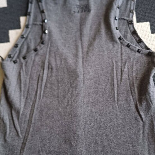 Knitted vest like new, grey with studs