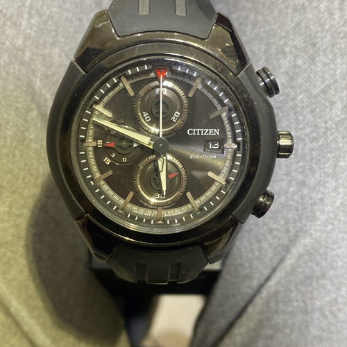 Citizen stainless steel Eco Drive watch black new