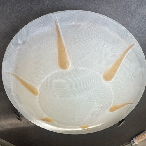 Glass ceiling light like new with decorative patterns