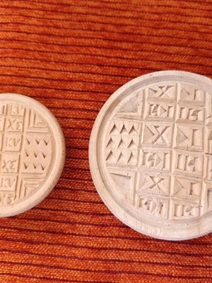 Handmade prosphoro stamps 12 and 9cm like new